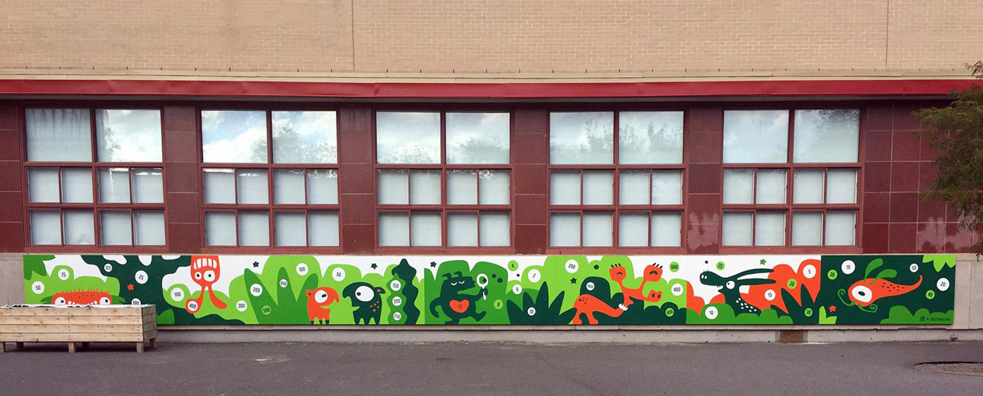 Character green ILLUSTRATION  Mural painting   plants school vector vegetation