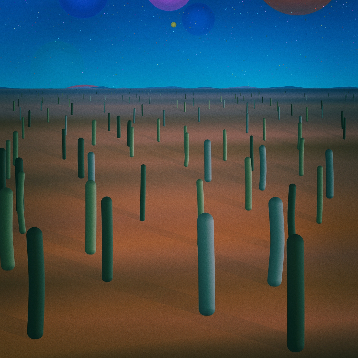 processing generative art design abstract desert cactus SKY Space  planents