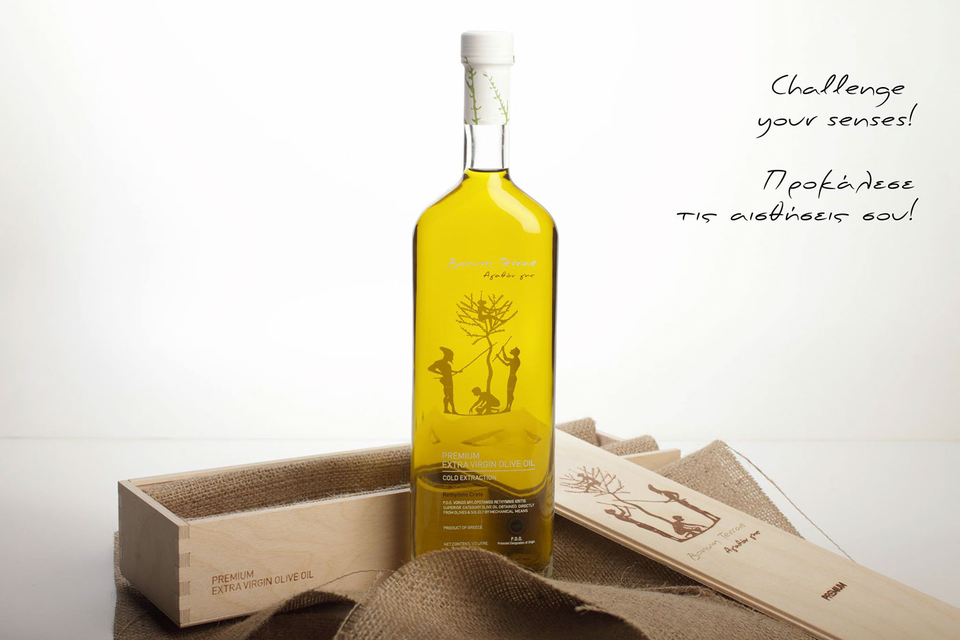 olive oil bottle glass design Label box wood clean green natural minimalistic greek water organic