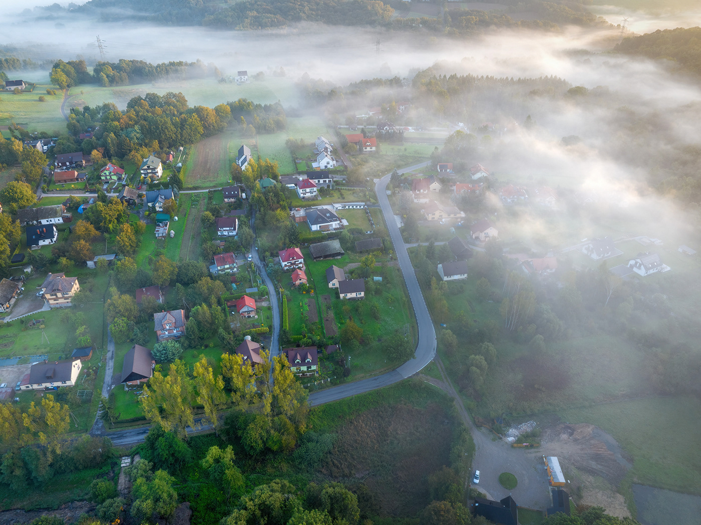 fogg mist poranek MORNING autumn jesień konary małopolska mgła
