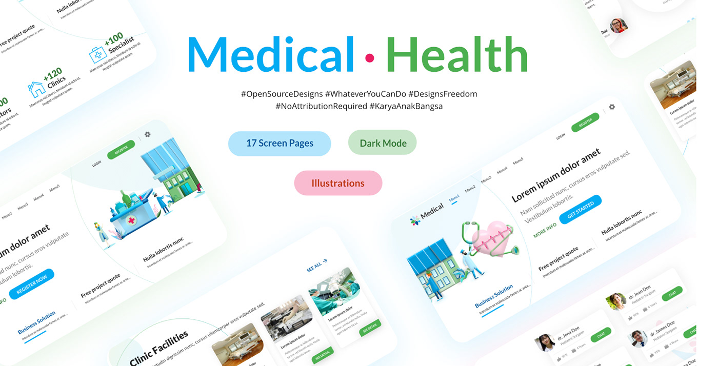 3D doctor Figma heath hospital HTML ILLUSTRATION  landing page medical Website