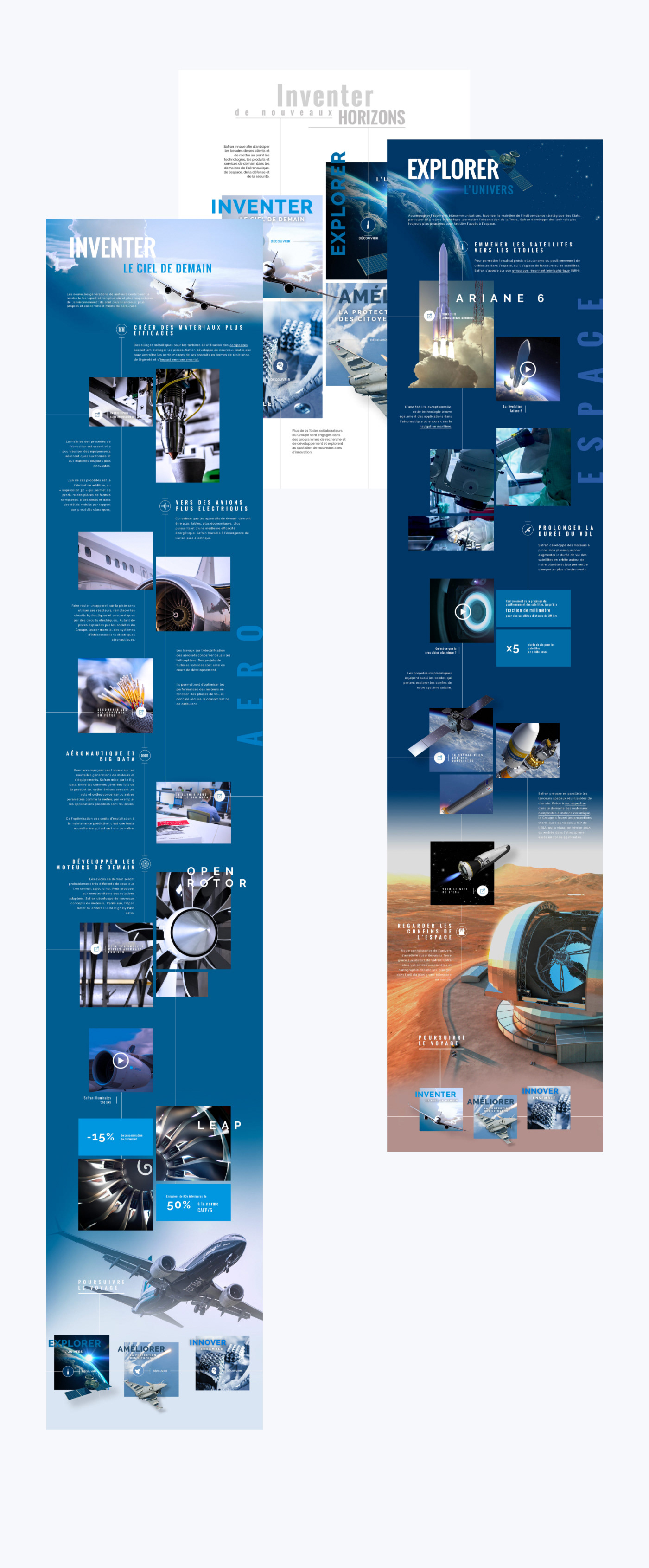 UX / UI Aerospace corporate Web parallax industry Ariane storytelling   satellite leap engine