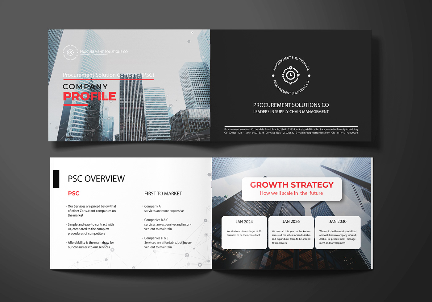 business company profile design identity Layout profile purchasing solutions template text