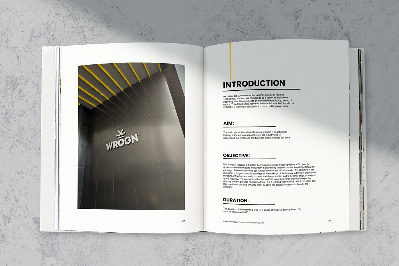 graphic design  publication book Layout print Summer Internship Industry Internship NIFT fashion communication internship report