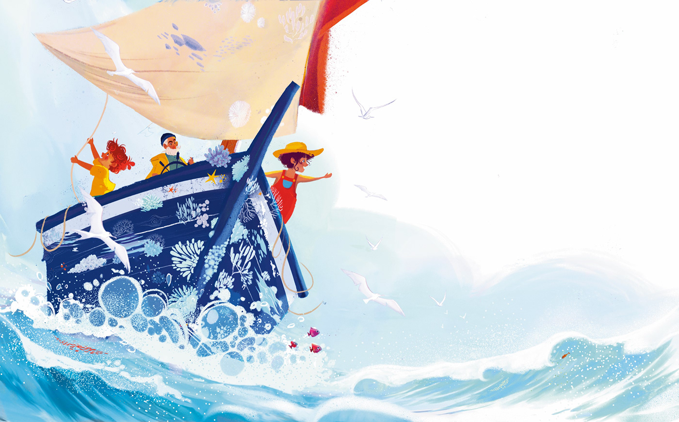 boat Character design  children children illustration children's book ILLUSTRATION  Illustrator Ocean sea water
