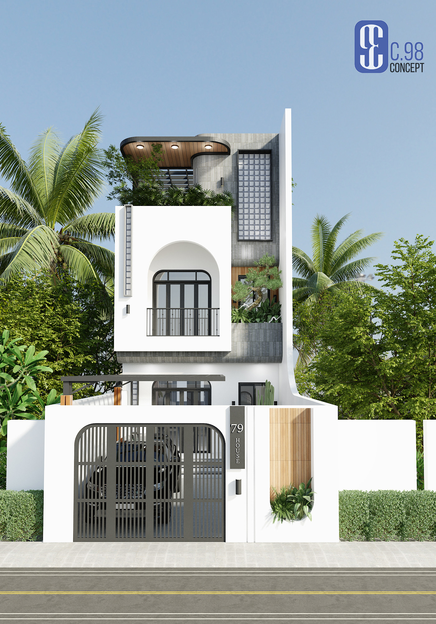 3D 3ds max architecture archviz exterior house interior design  modern Render vray