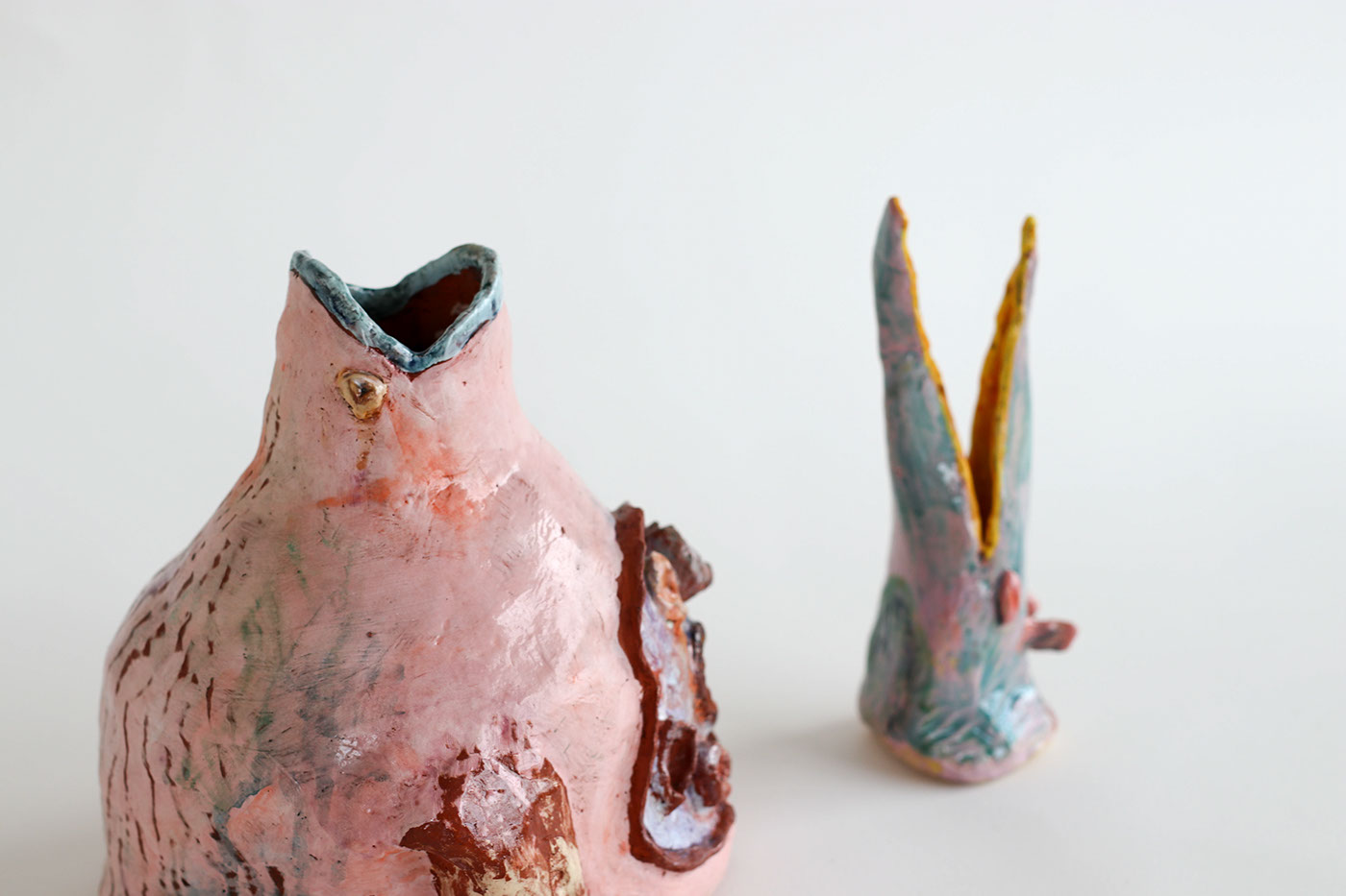 toad frog vessel ceramic secret ILLUSTRATION  Playful Whisper pink glaze
