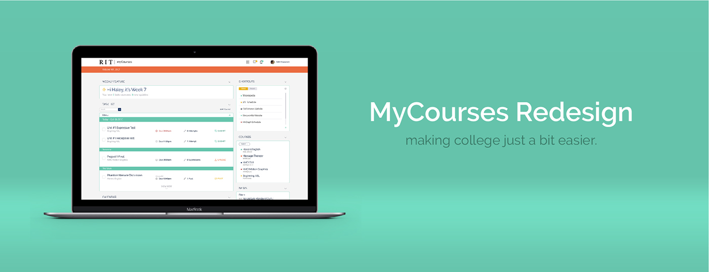 Web Design  UI/UX website redesign interactive educational school MyCourses task management Course Management adobeawards