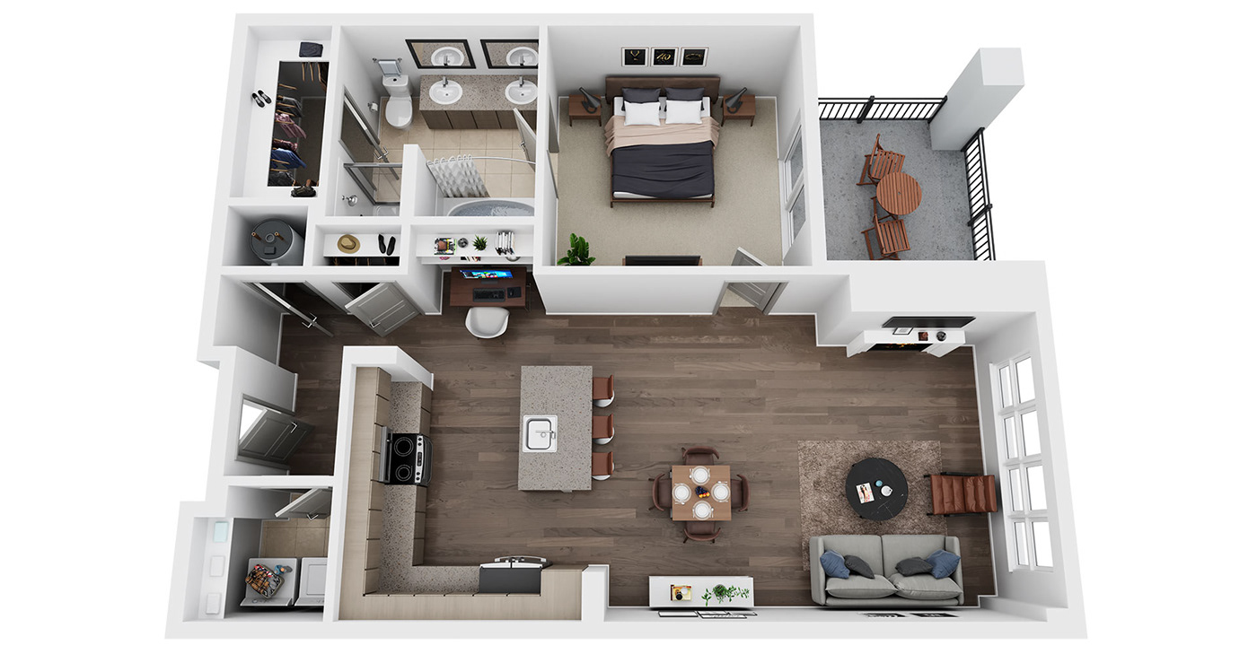 3d floor plans Plan 3D visualization modern Render real estate marketing   floorplan 3d floor plan