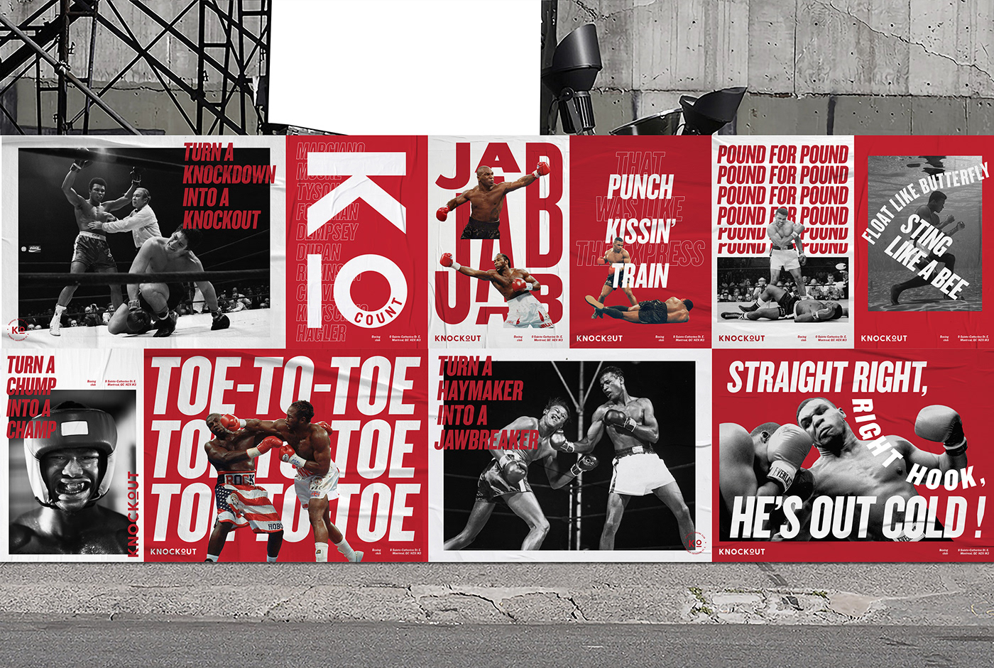 Boxing knockout branding  sports typography   identity brand identity visual identity poster Stationery