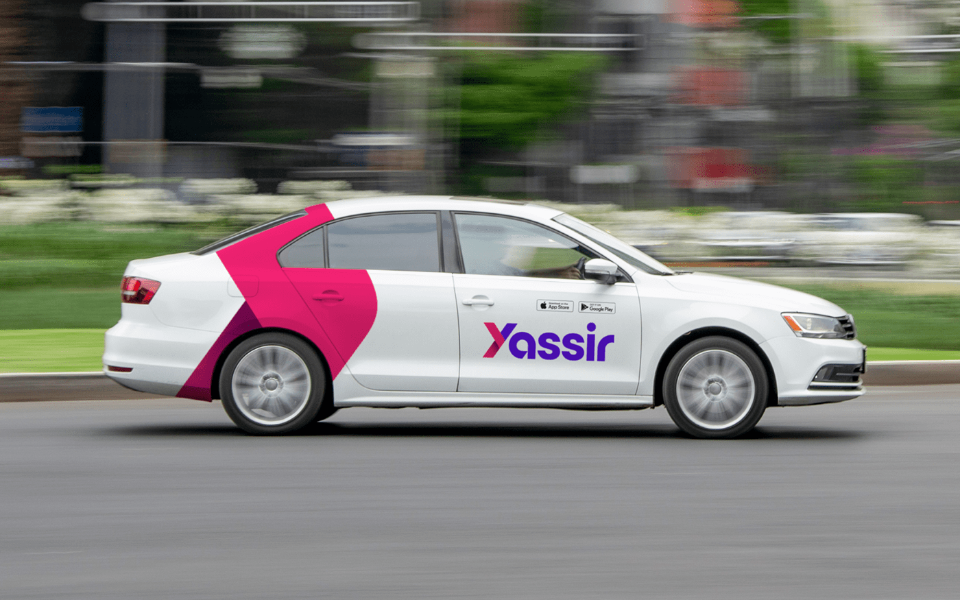 yassir rebranding Brand Design brand identity graphic design  visual identity arrow movement purple red