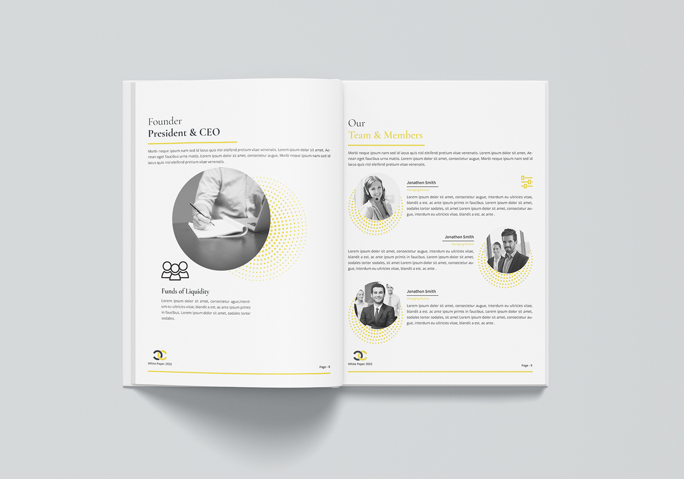 annual report brand identity brochure design company profile corporate marketing   White white paper