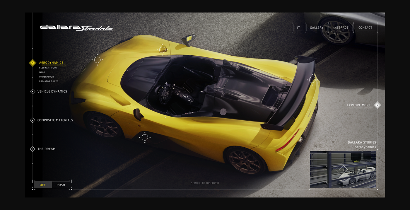 automotive   car Dallara design interaction Interface minimal UI ux Website