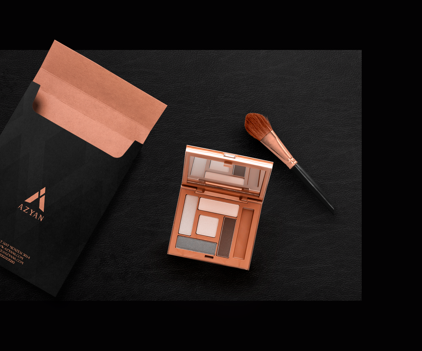 Cosmetic brand logo mark makeup symbol Fashion  black Packaging gold