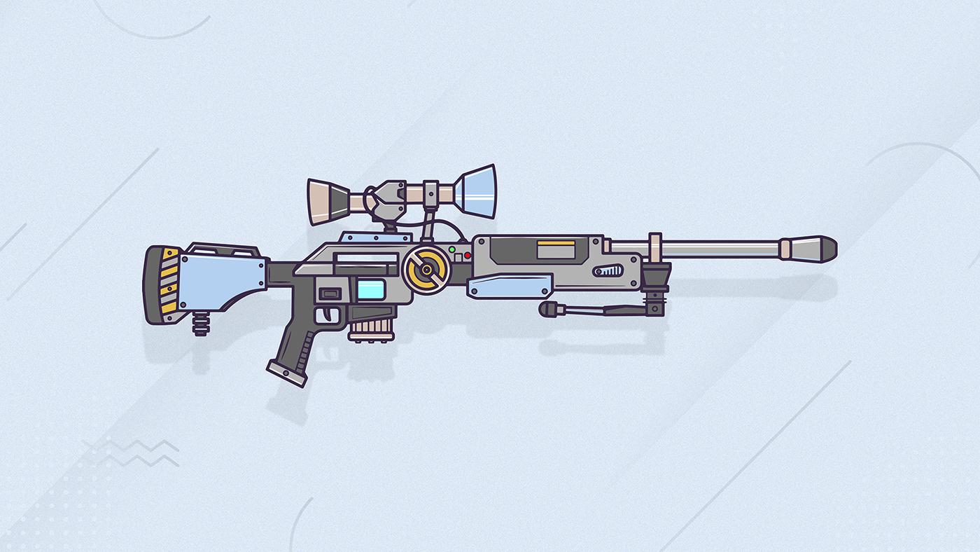 Weapon Fortnite Gaming Games Gun vector ILLUSTRATION  art flat colour Illustrator