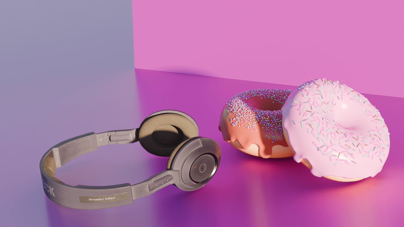 3D 3d modeling Donuts sunshine purple Digital Art  blender blender3d modeling Render