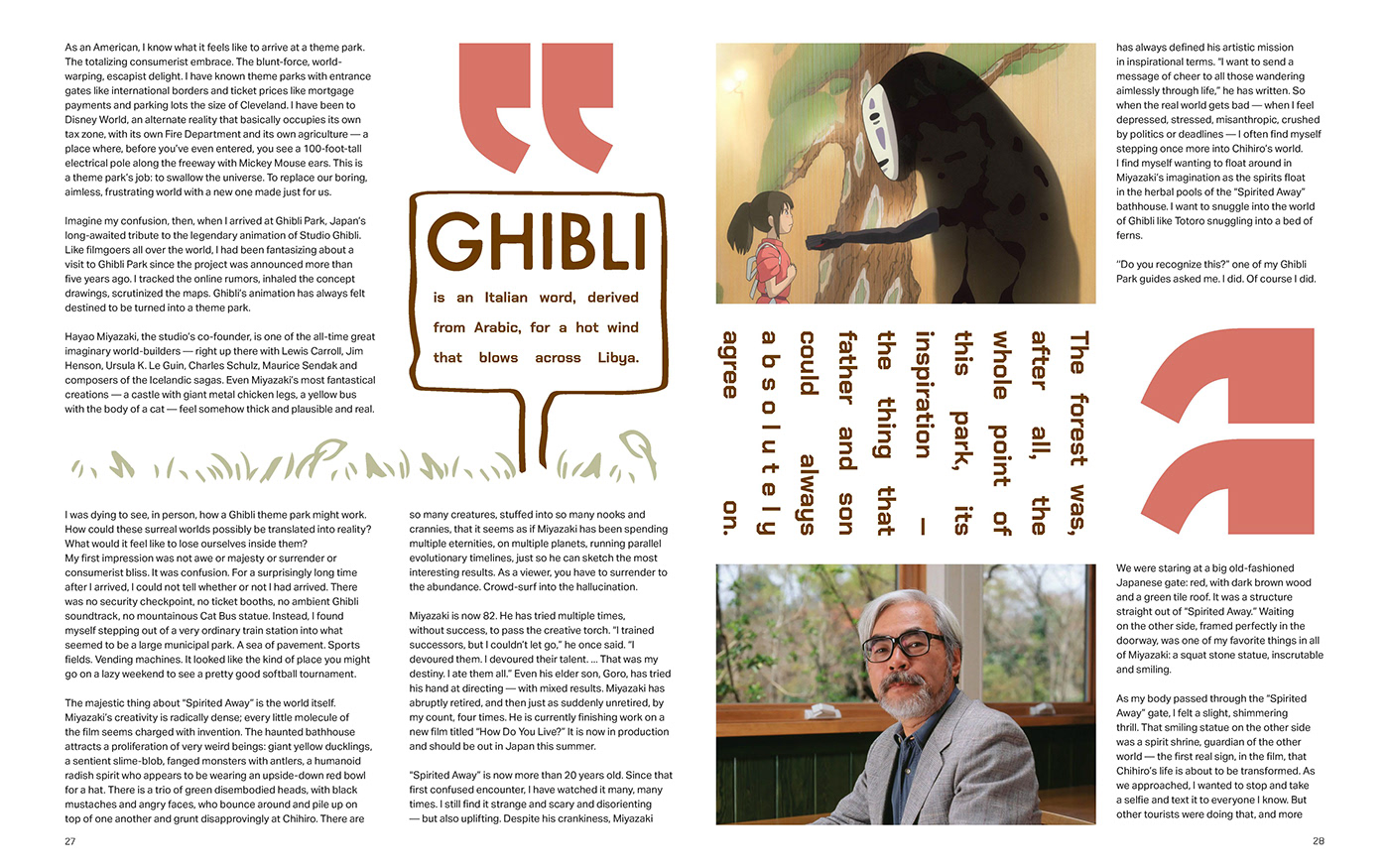 editorial editorial design  Ghibli InDesign Layout magazine miyazaki newyorktimes   Spirited Away typography  