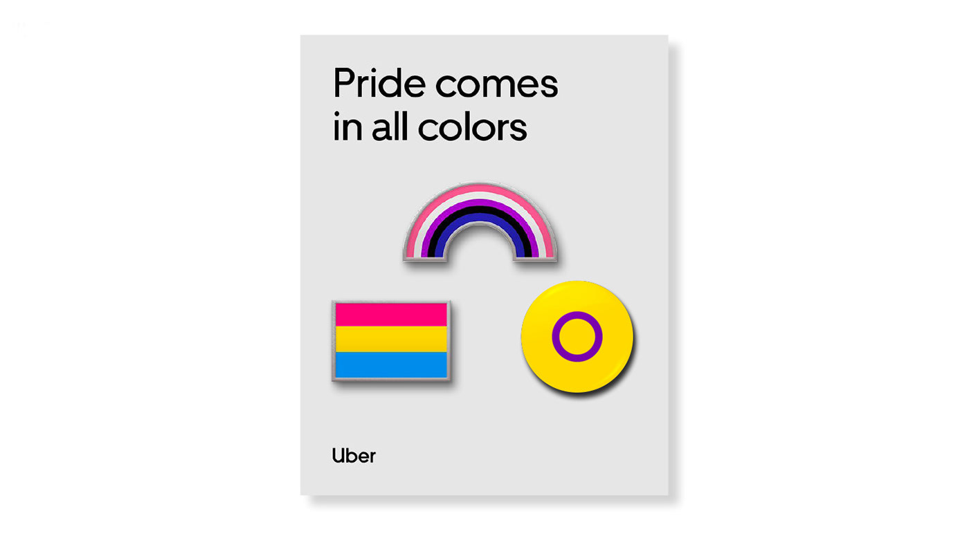 pride brand identity LGBT Uber swag