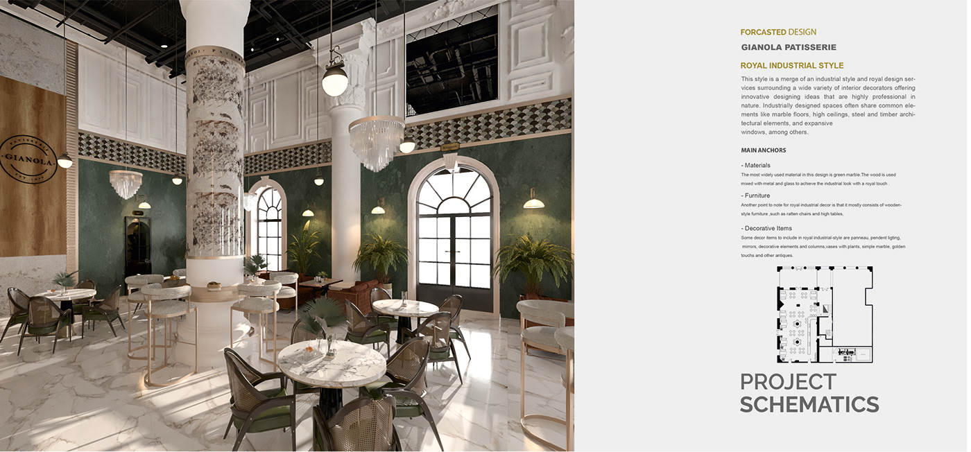 design restaurant interior design  Food  3D architecture Render visualization 3ds max royal