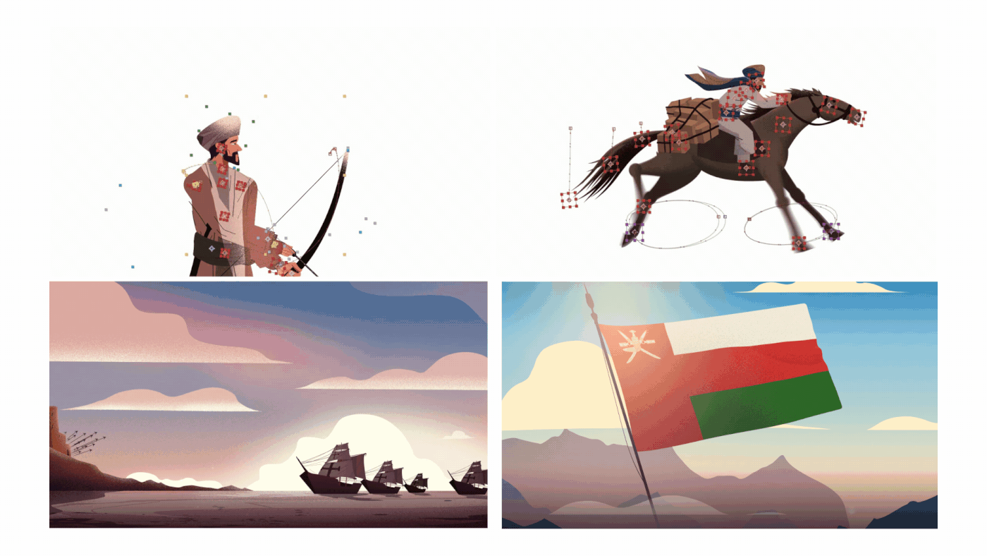 antiquity Character design  concept history horse Oman red Sultan vodafone oman worrior