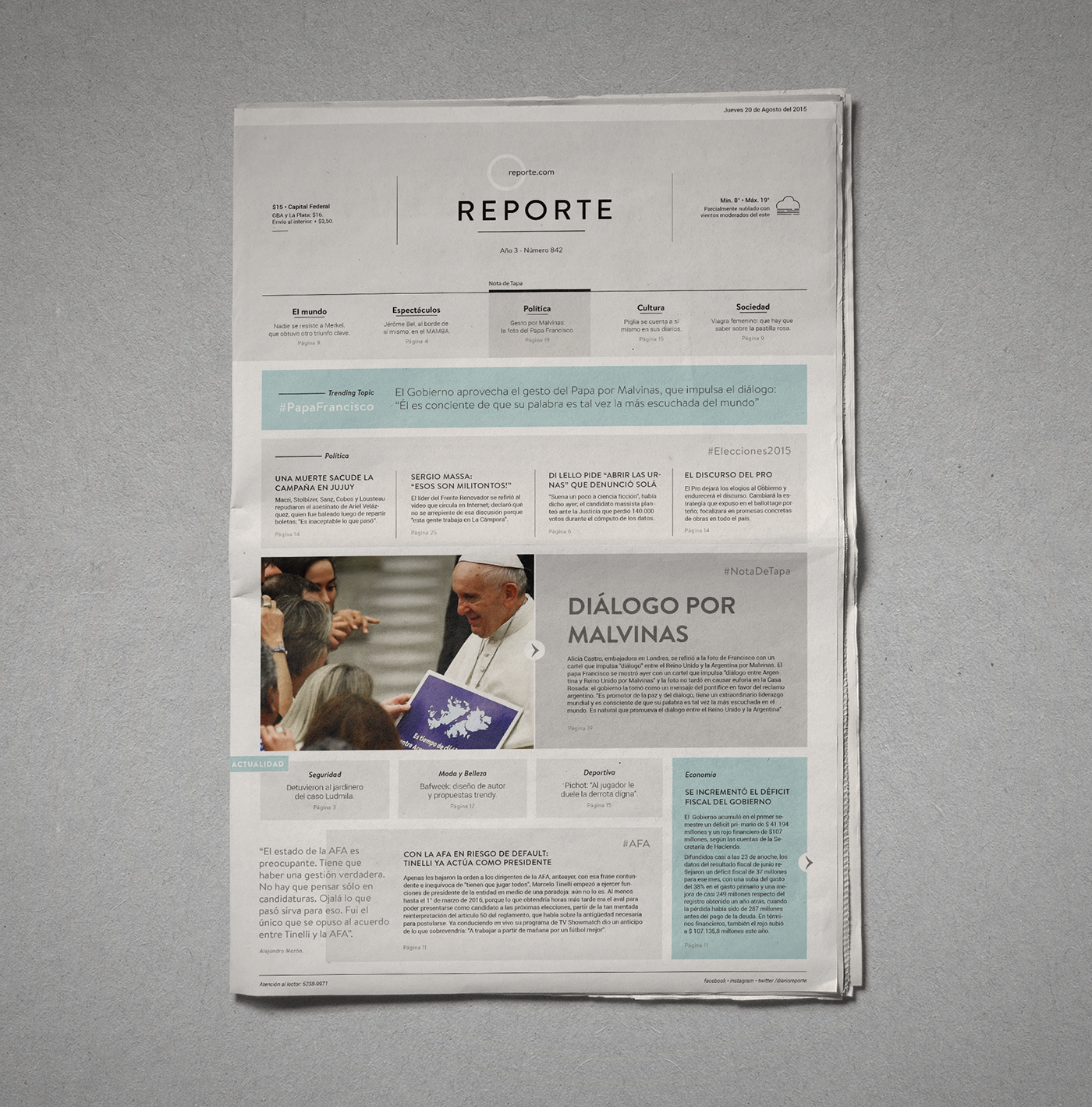 diario tapas newspaper Diseño editorial catedra manela covers news