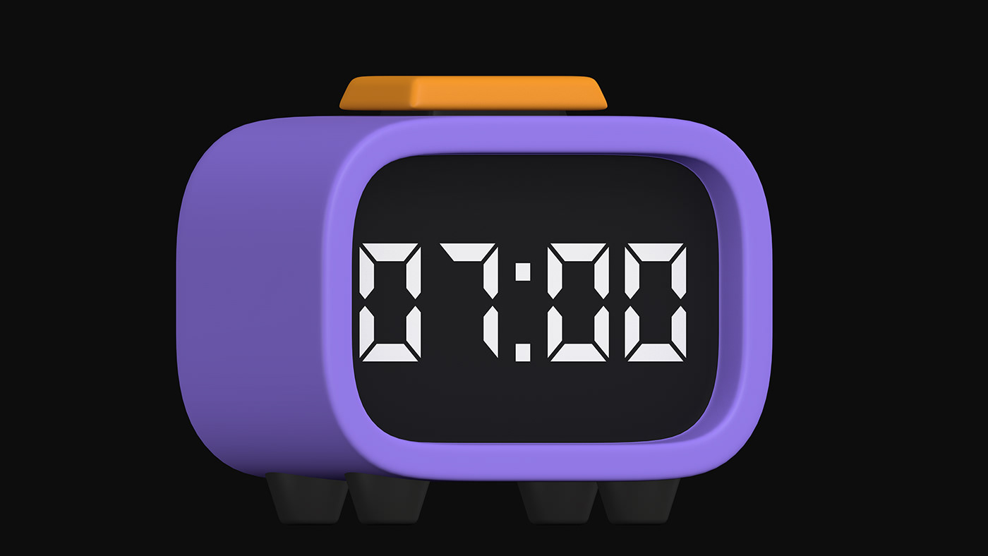 3D 3d modeling alarm alarm clock 3d alarmclockdesign cinema4d for you modelling Render ux/ui
