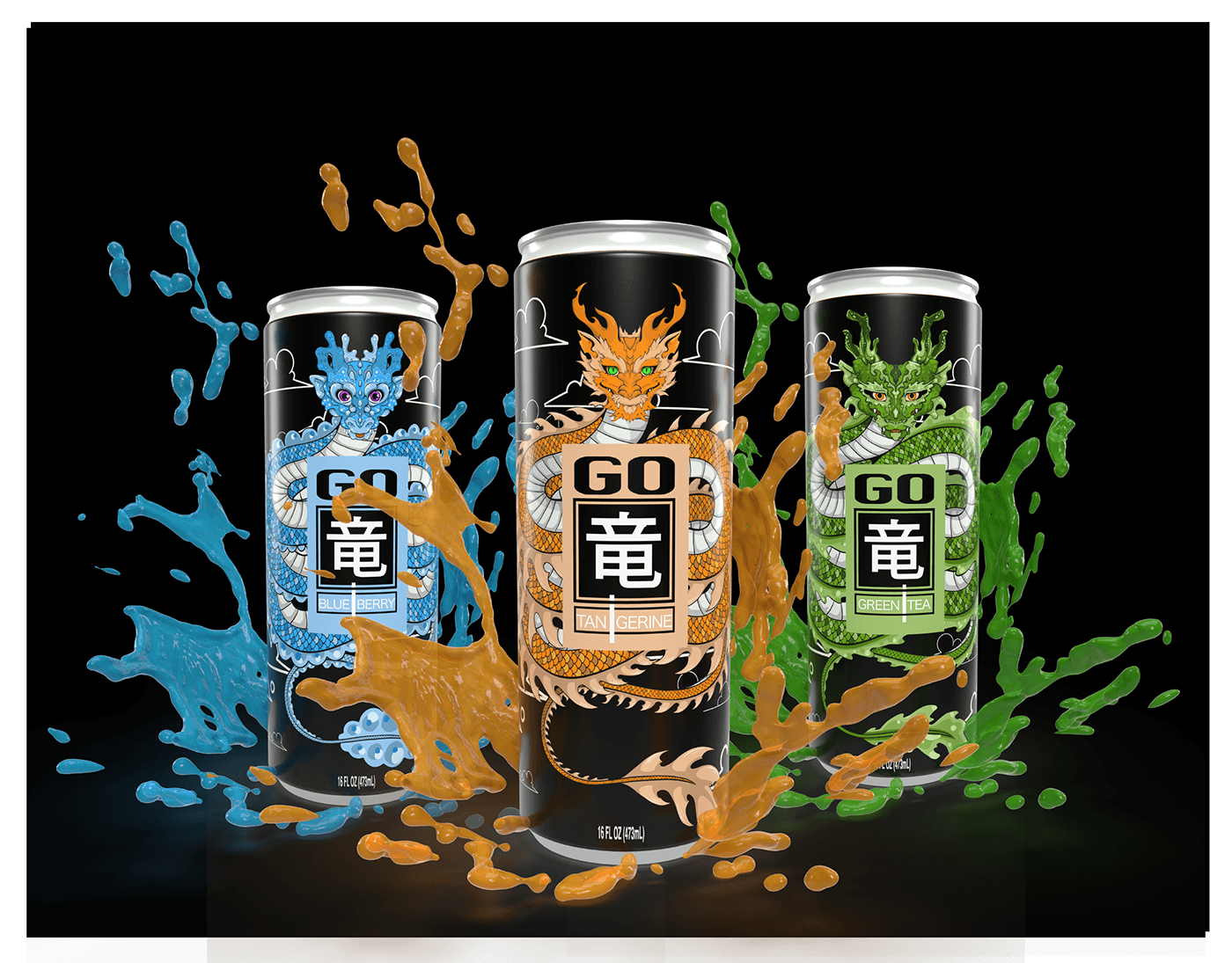 drink beverage packaging dragon product design  soda Procreate digital illustration Graphic Designer artist Digital Art 