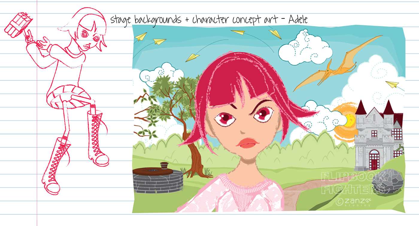 game video game mobile game Character Desgin background design game design  ILLUSTRATION  vector school doodle
