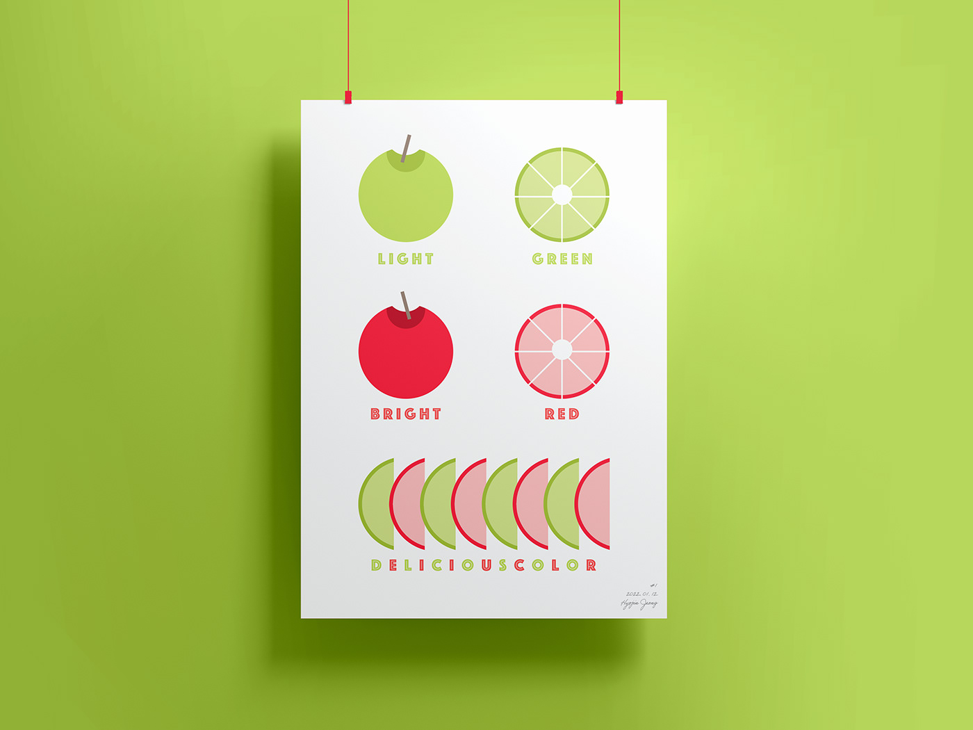 apple color dailyproject design Food  Fruit graphic design  poster