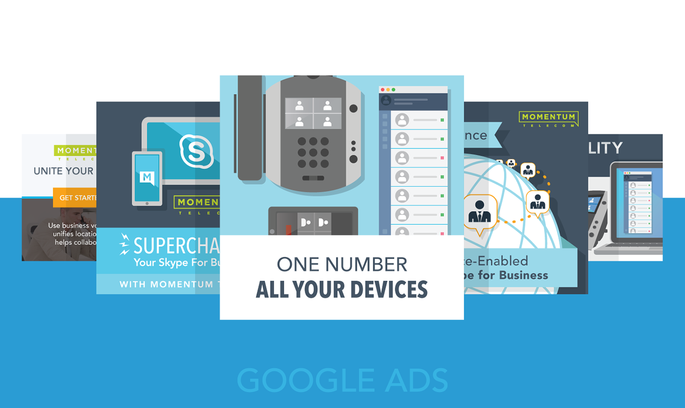 google ads Web ads Telecom communications products Momentum vector icons phone