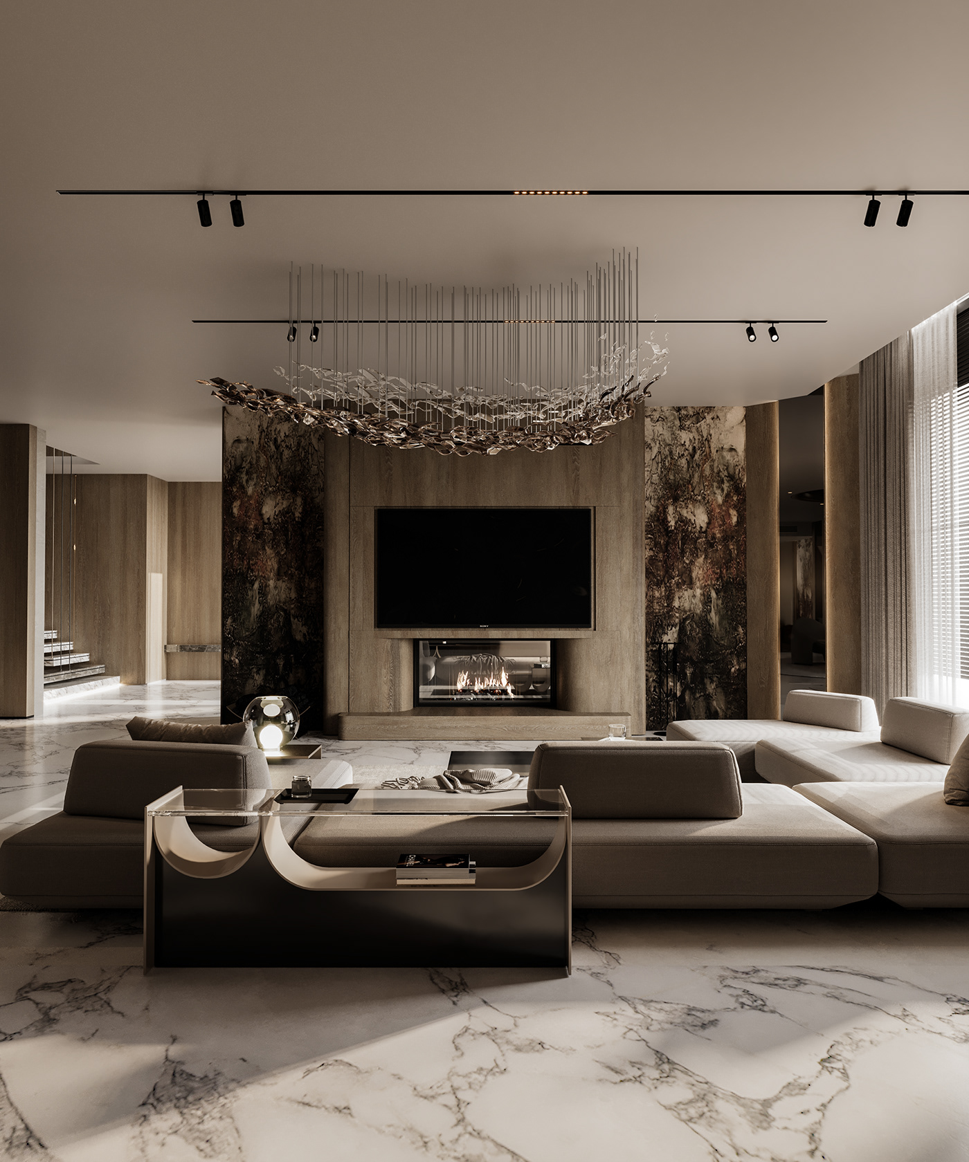 3ds max interior design  visualization Render Interior architecture home reception design minimal