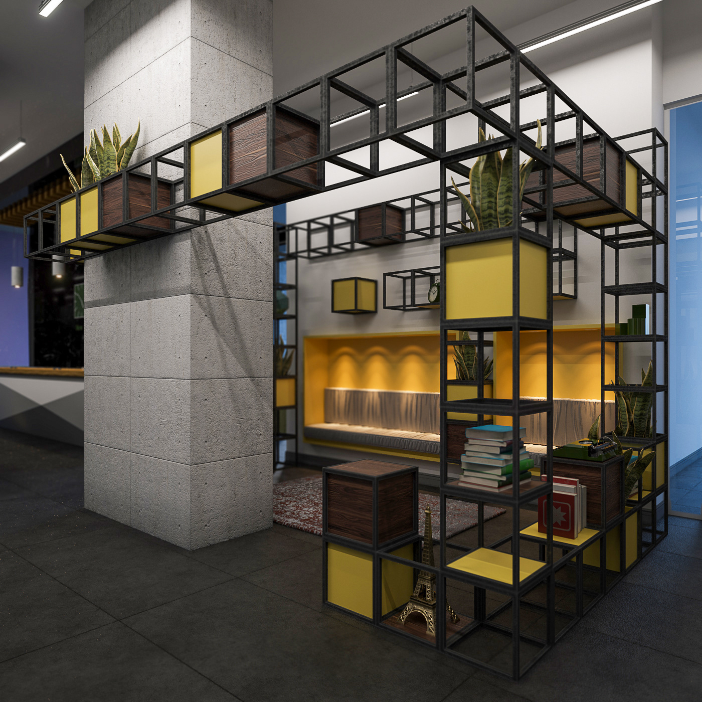 3D architecture company design Interior modern Office