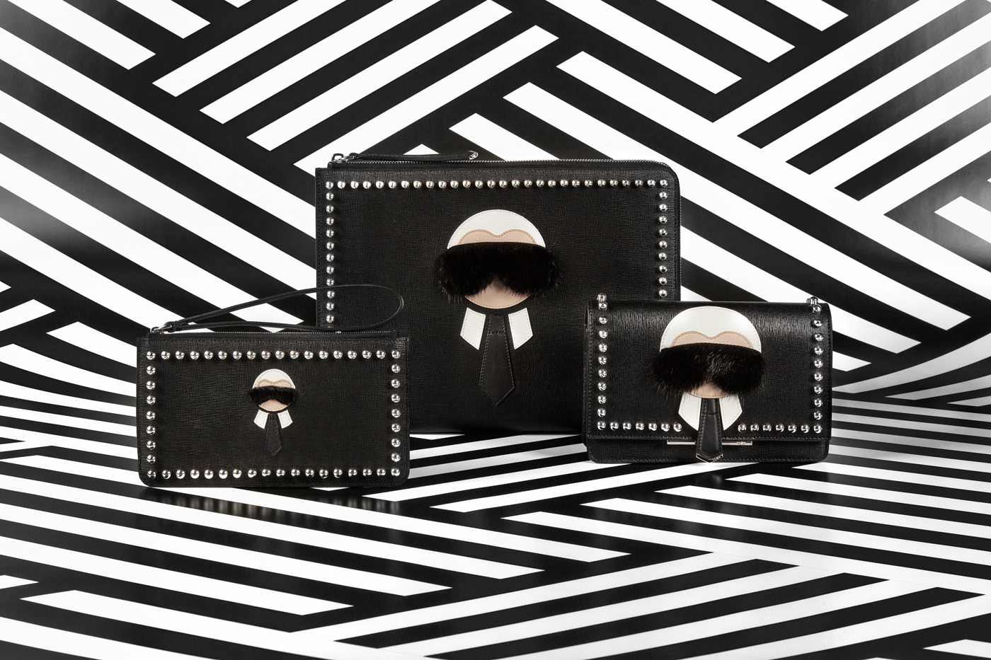 Fashion  fendi Happycentro 3d animation motion graphics  black & white karl lagerfeld