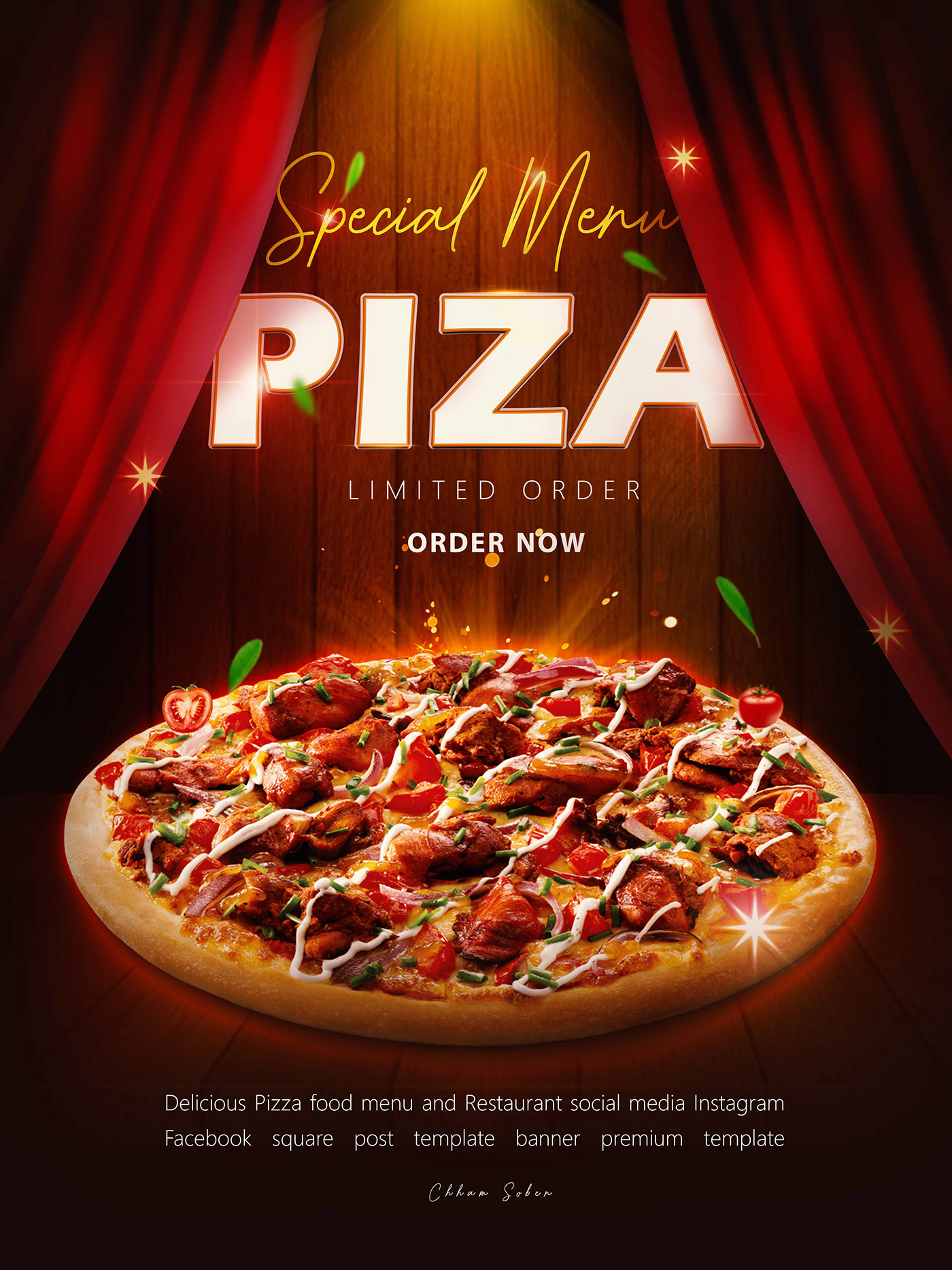 Pizza Fast food menu restaurant Social media post