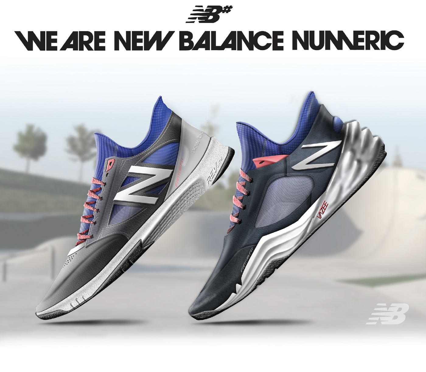 footwear design footwear design shoe nike sb New Balance skater Vans lifestyle footwear sneakers SB skate boarding color graphic rendering