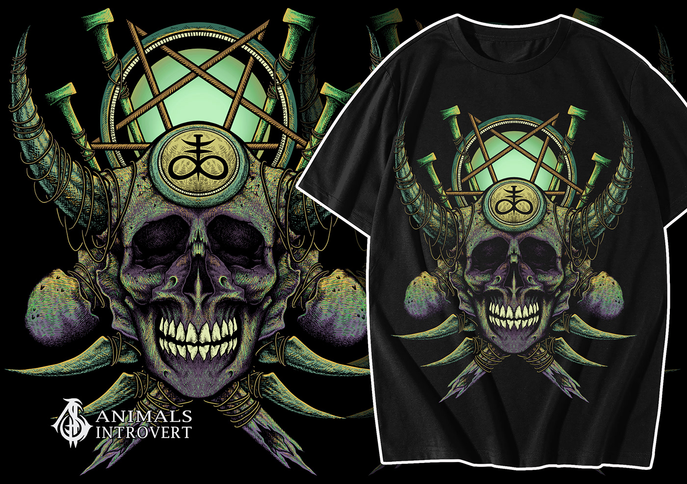 artwork digital illustration Tshirt Design dark album cover death skull tshirt poster Graphic Designer