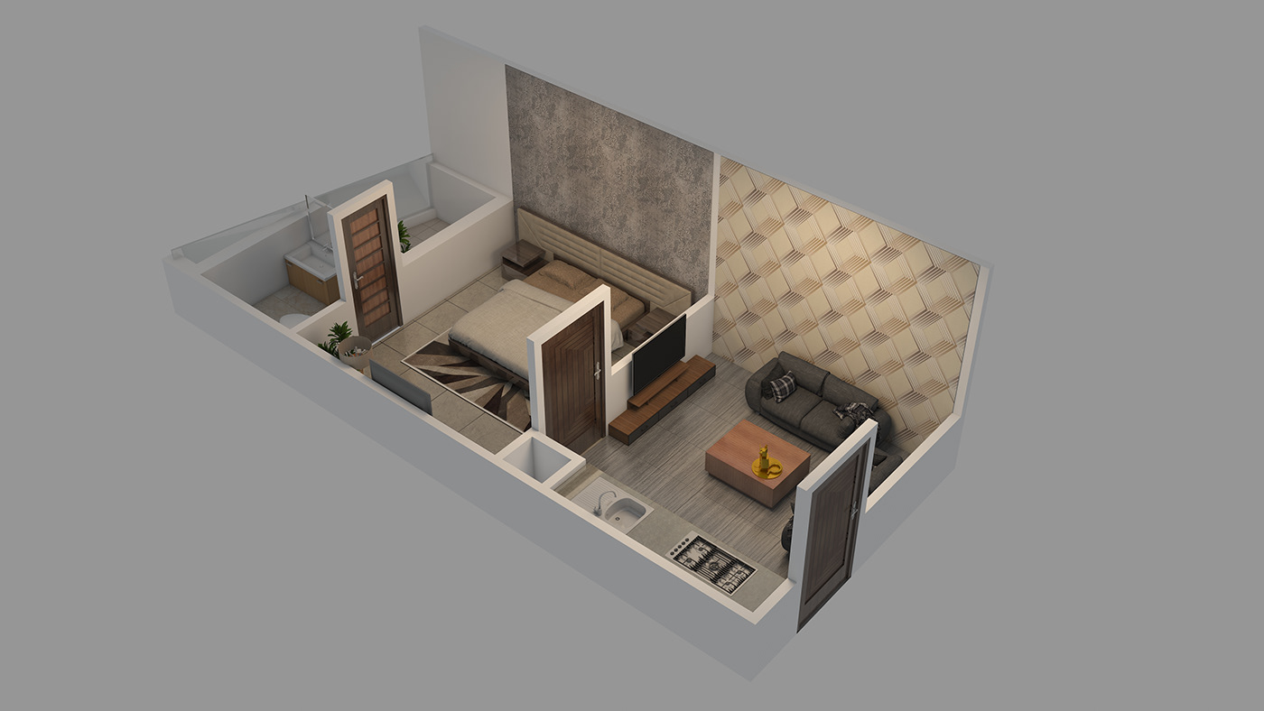 architecture Isometric 3D modern 3ds max Render vray interior design  visualization archviz