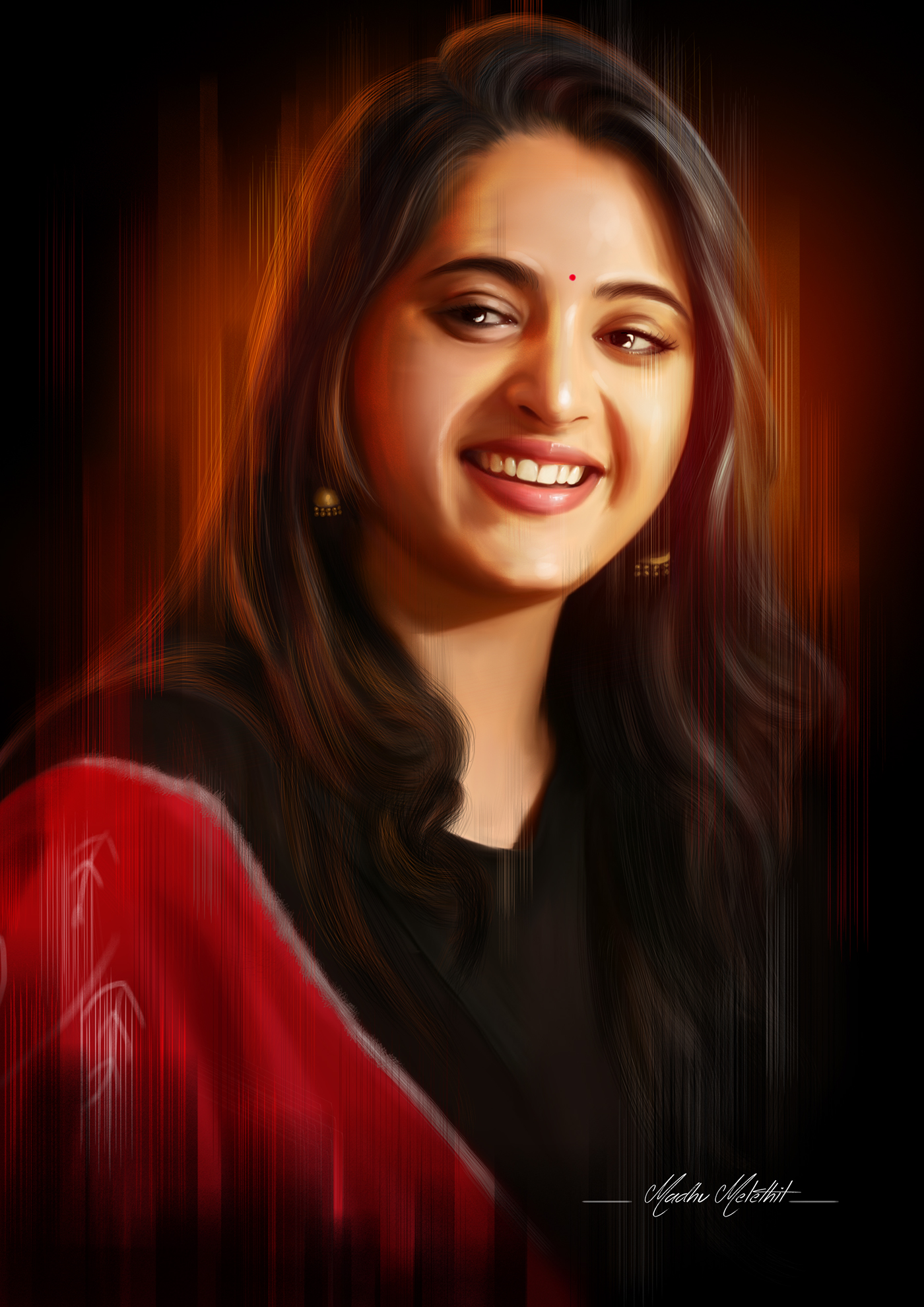 digital painting art Drawing  painting   macbookpro wacom Intuos photoshop actress south India