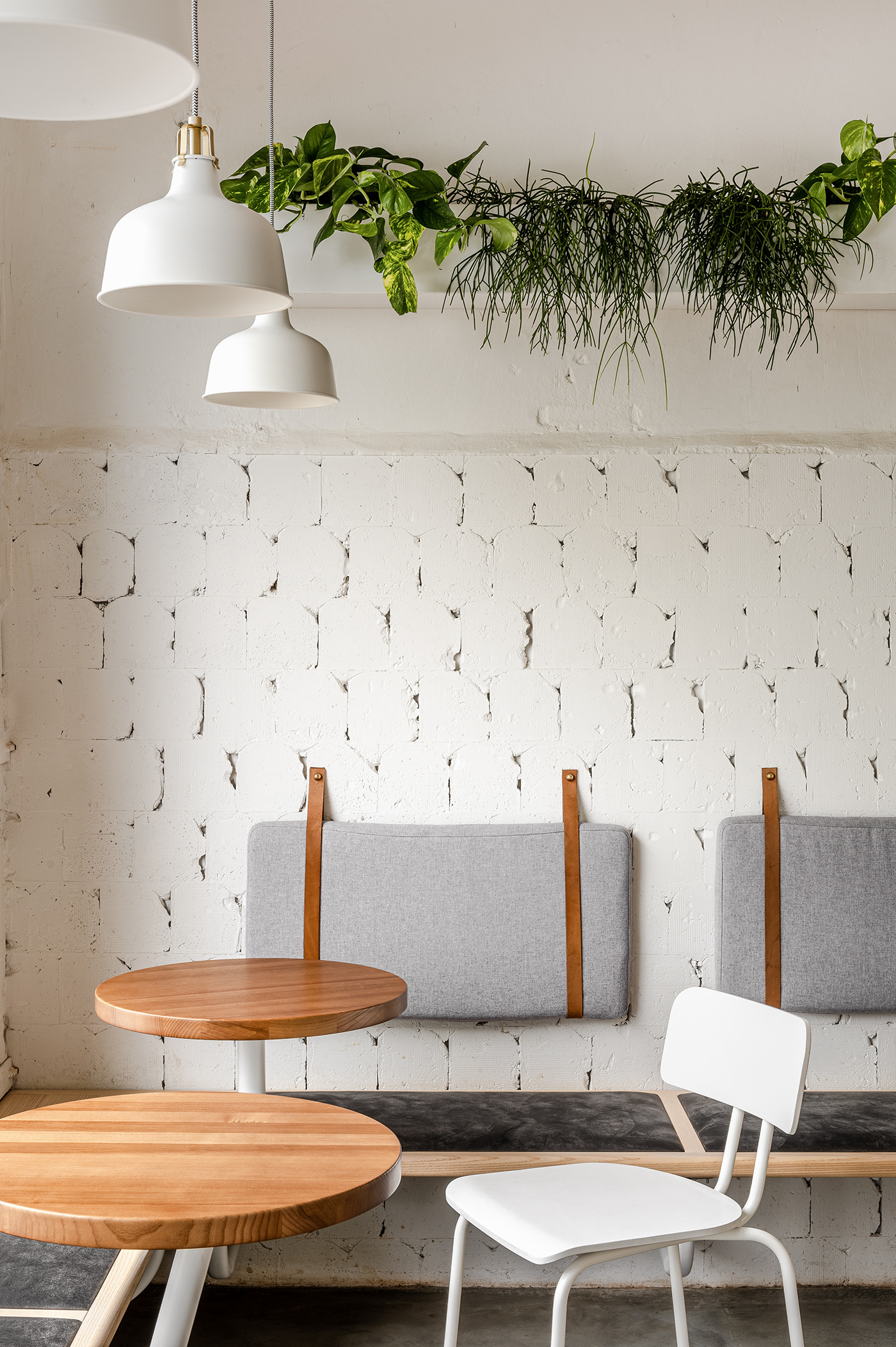 brick cafe design light renovation Sun texture ukraine White wood