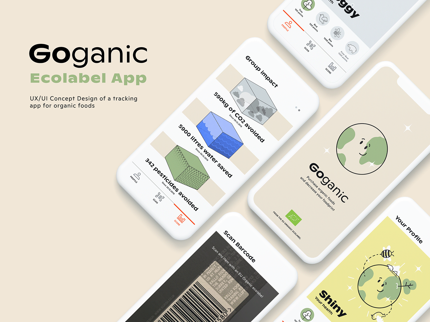 app eco ecological infographic interactions organic Sustainable UI ux