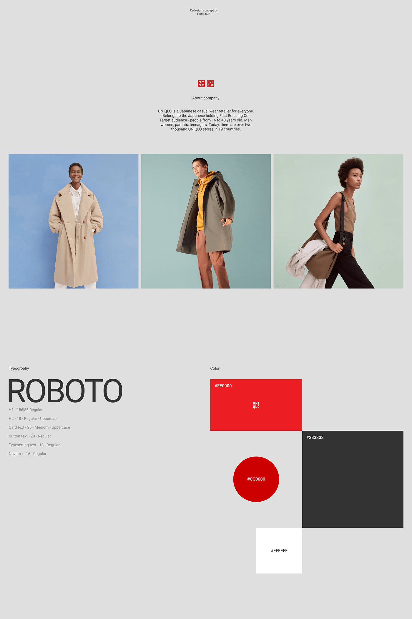 concept digital Ecommerce Fashion  redisign shop uniqlo ux/ui Web Design  Website