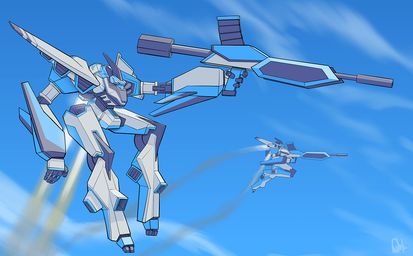 mech mecha robot Armor Gun fighter jet anime