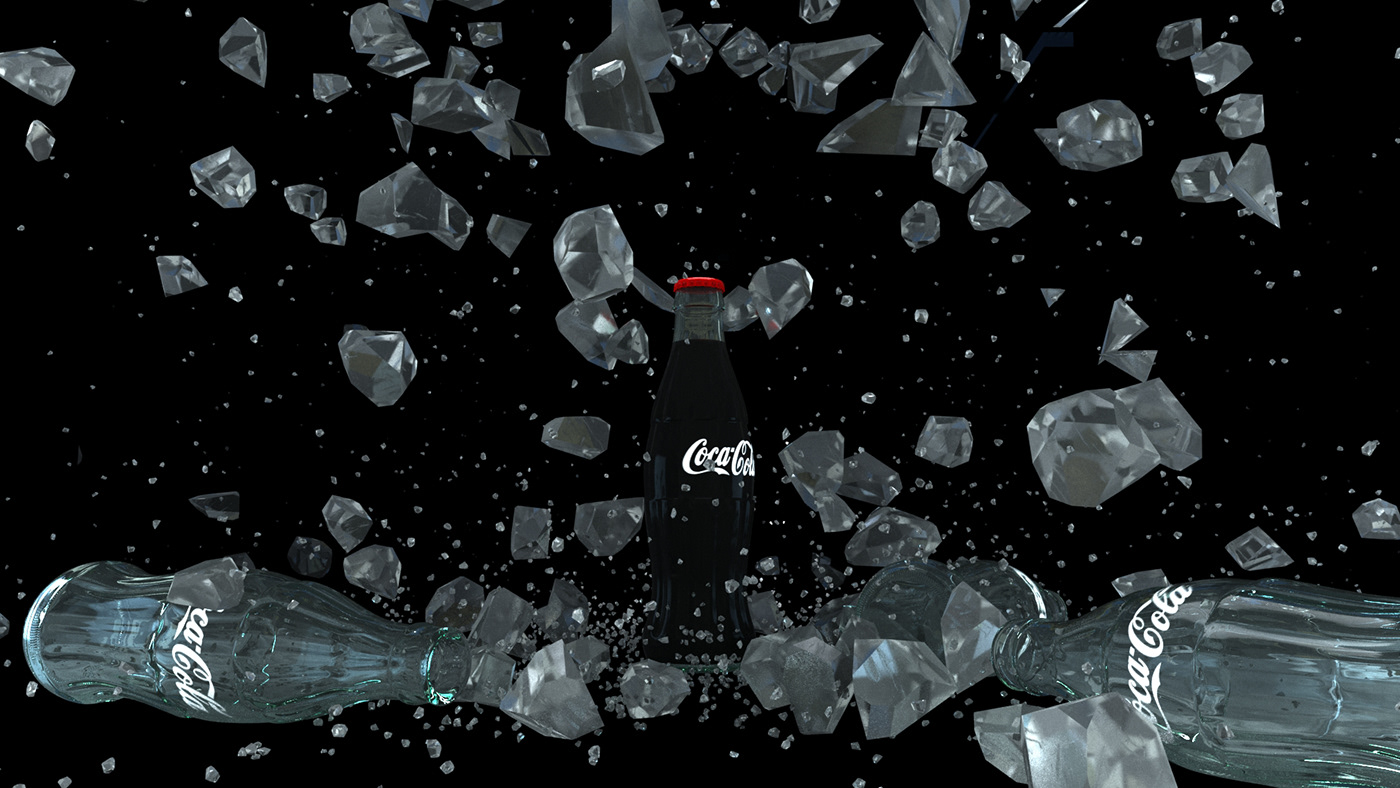 3dsmax animation  bottle Coca-Cola intro Liquid PHONIEX FD tyFlow