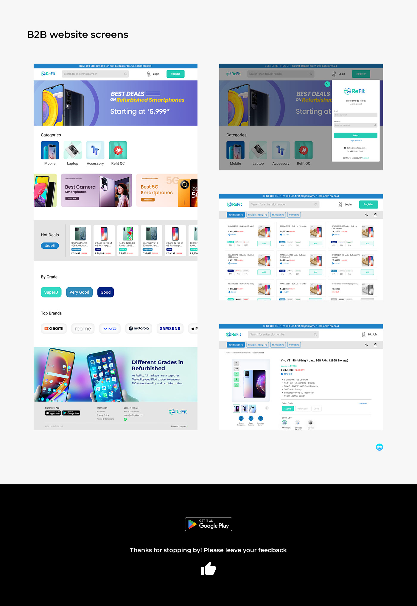 Mobile Application Website Design b2b marketplace Ecommerce UxUIdesign productlisting interface design