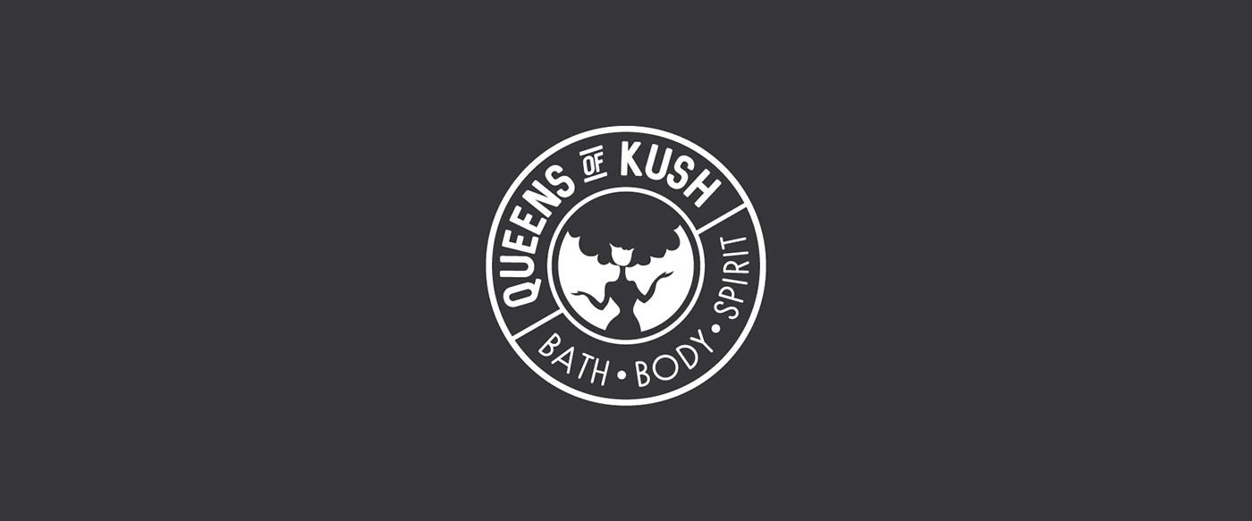 queen Kush pattern branding  black beauty product logo Packaging