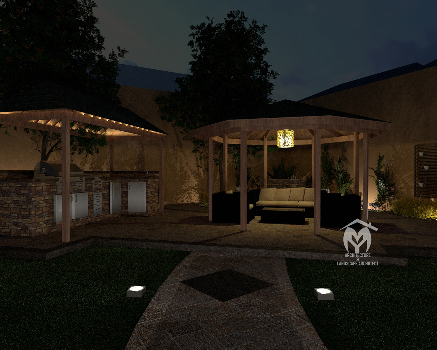 Designing extend of existing house and landscaping front yard Software used @googlesketchup @autocad @chaosgroup for rendering Swipe right 🌹 Ps: to see night shoots much better make your