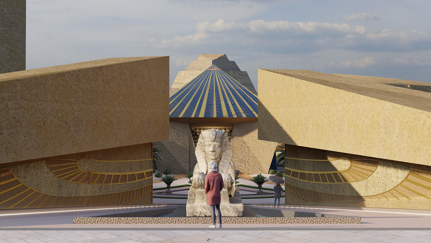 3D architectural design architecture concept design egypt exterior interior design  pyramid Render
