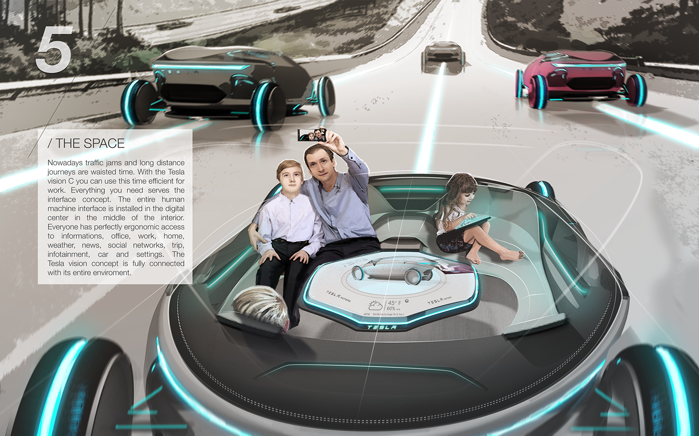 tesla 2040. autonomous drive future car