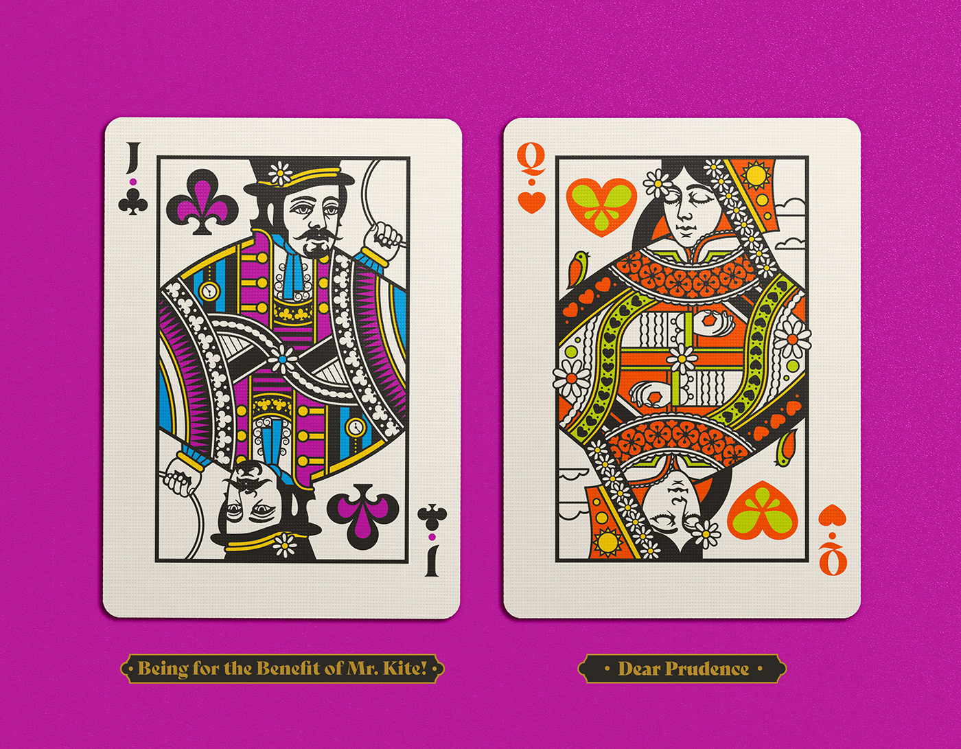 Playing Cards Beatles cards Packaging Character music artwork Digital Art  vector adobe illustrator