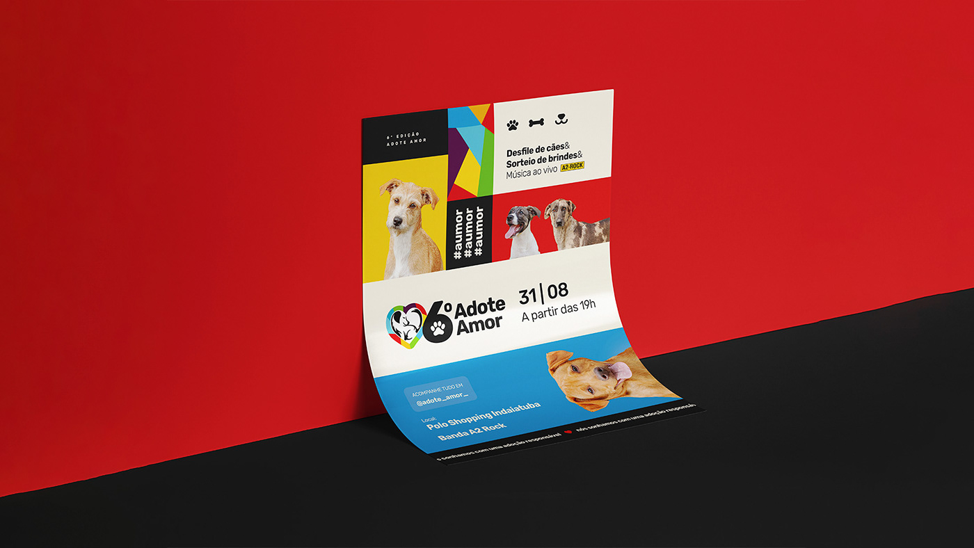 campanha publicitária cachorro identidade visual Pet Evento animal adoção brand identity ong social media pet